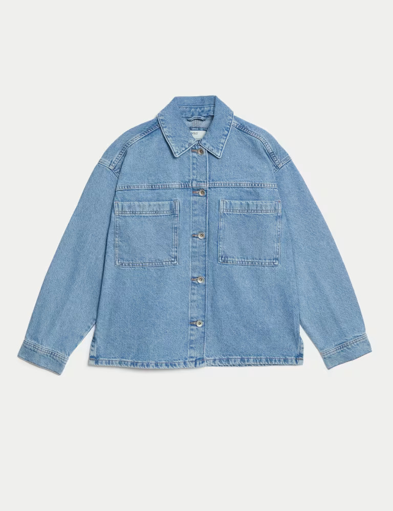 Pure Cotton Denim Relaxed Shacket | Marks & Spencer (UK)