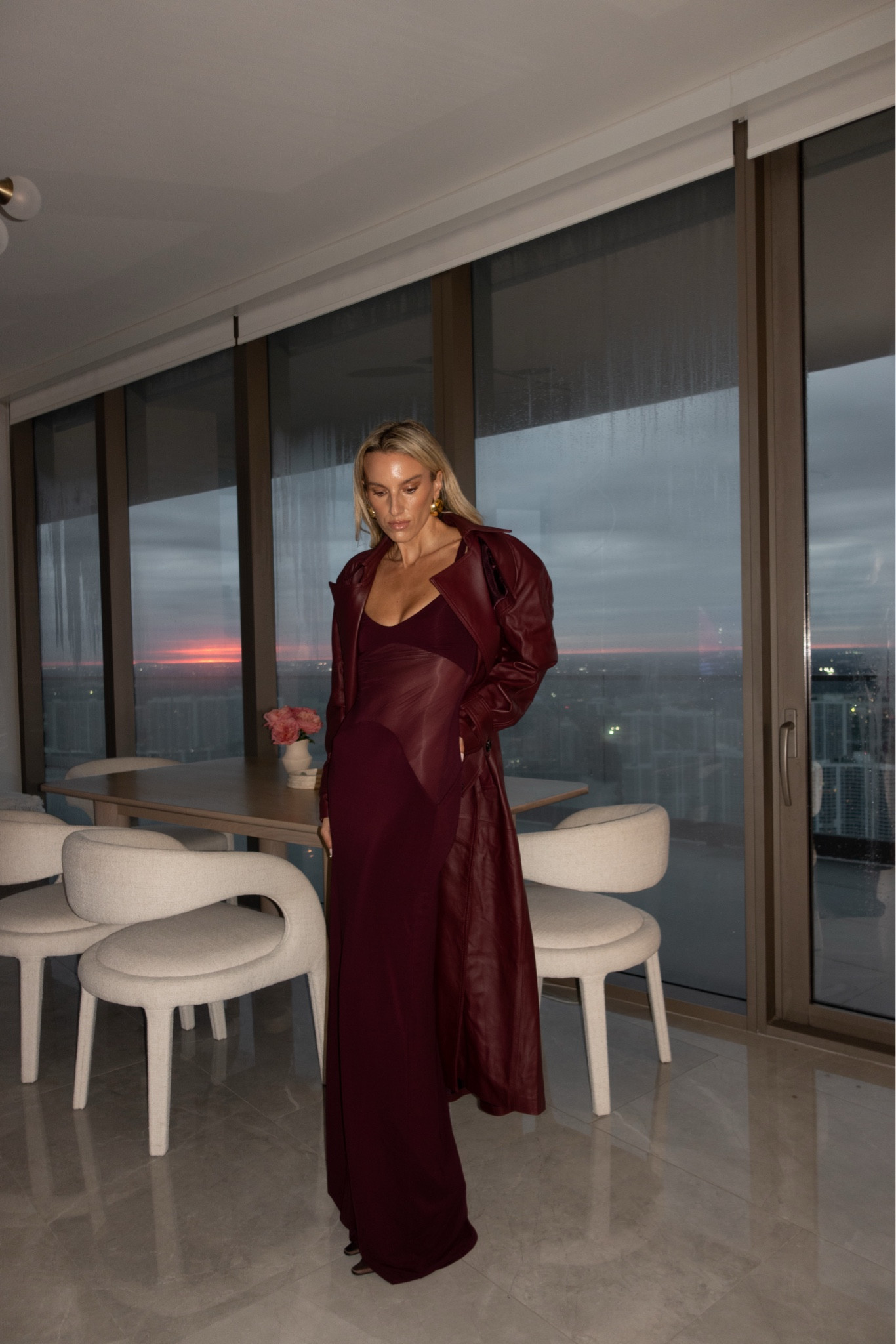 Date night ready in this Helsa Studio sheer maxi dress in merlot paired with a Ducie London leather trench and Saint Laurent slingbacks. Also linked some of my favorite gold earrings  

Valentines outfit, date night outfit, wedding guest dress

#LTKWatchNow #LTKParties #LTKStyleTip