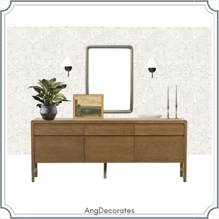 Styling a transitional sideboard





Wall sconce shagreen mirror gold candleholders landscape art

#LTKhome