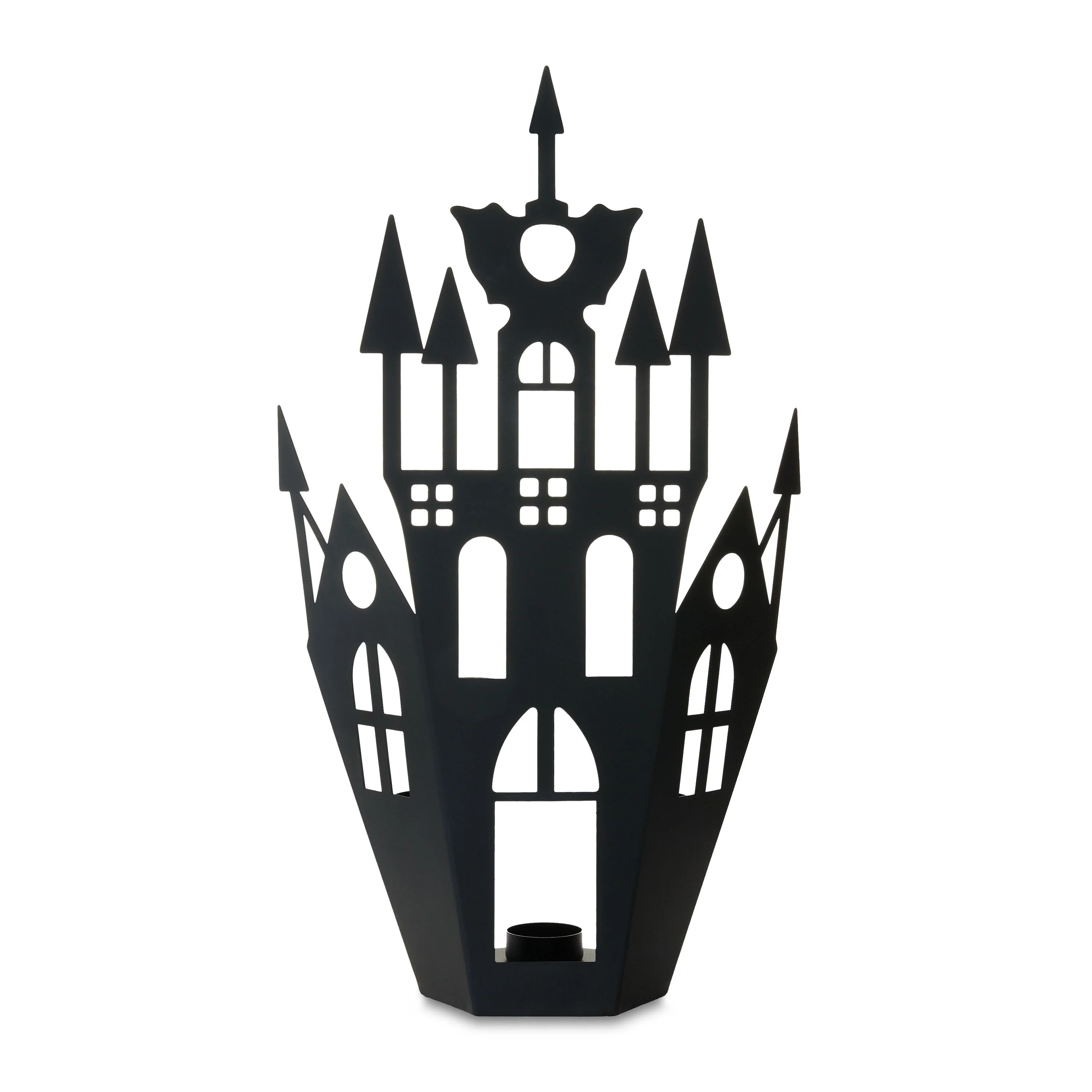 Halloween Black Metal Haunted House Tealight Candle Holder, 19.2", by Way To Celebrate | Walmart (US)