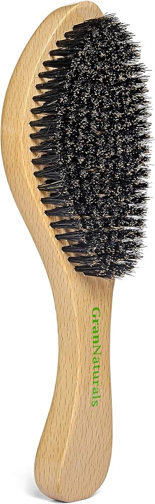 GranNaturals Medium Wave Brush & Smoothing Hair Brush - Curved Boar Bristle Hairbrush for 360 Wav... | Amazon (US)