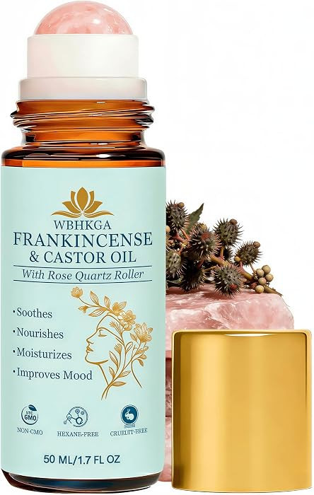 Real Rose Quartz Eye Roller (Not Plastic), Pure Cold Pressed Face Serum for Dark Circles, Fine Li... | Amazon (US)