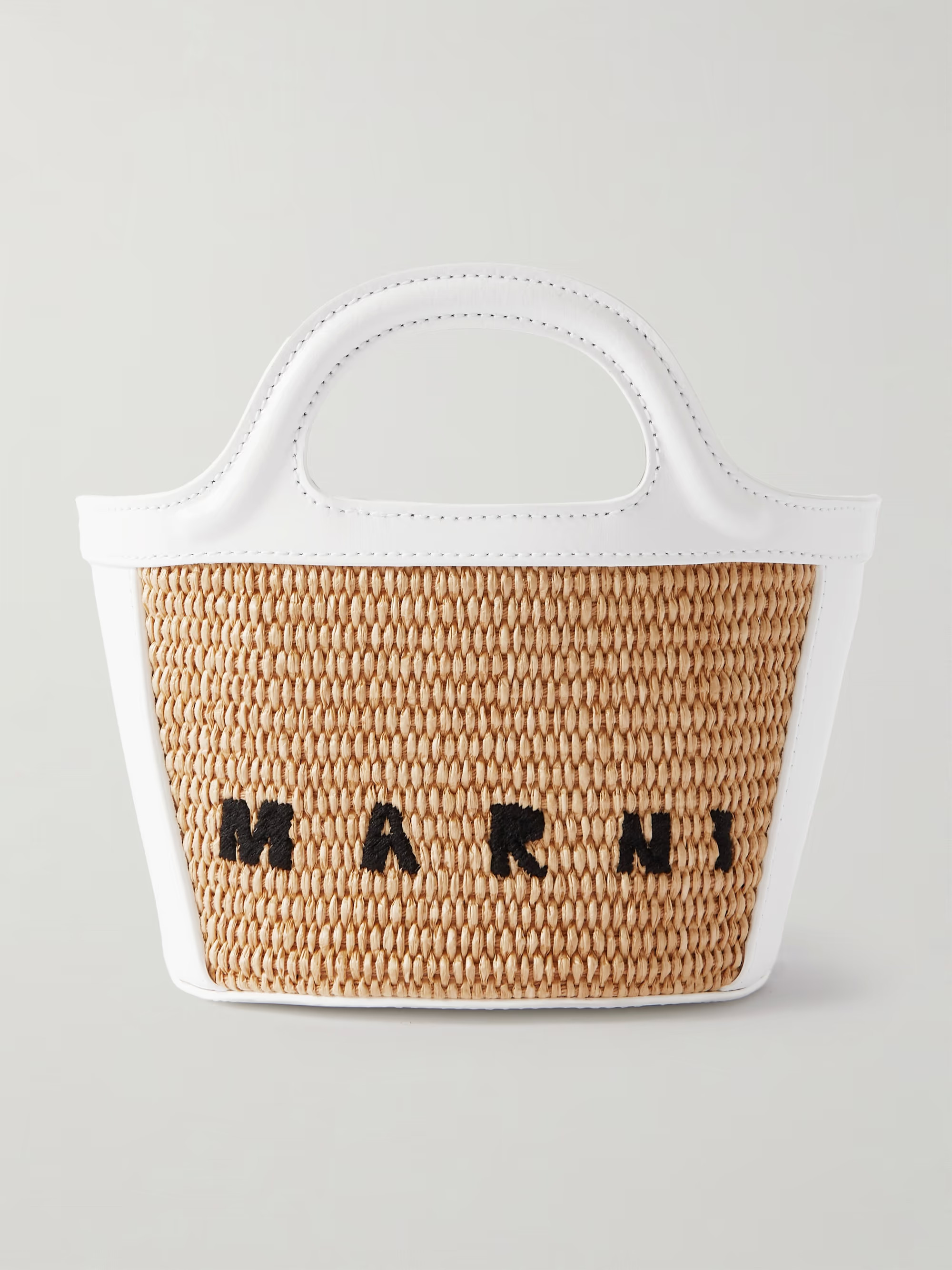 Tropicalia micro leather and embroidered faux raffia tote | NET-A-PORTER (UK & EU)