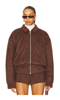 superdown Jessica Faux Suede Bomber in Dark Brown from Revolve.com | Revolve Clothing (Global)