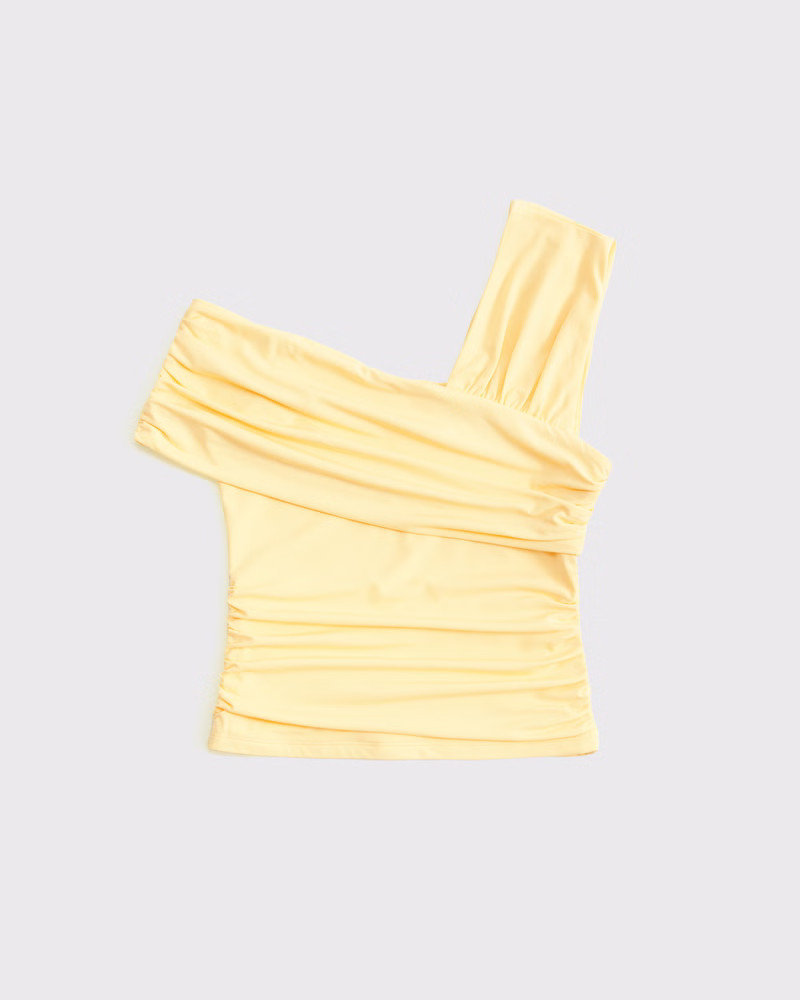 Abercrombie & Fitch Women's Asymmetrical Wrap Top in Yellow - Size XXS | Abercrombie & Fitch (US)