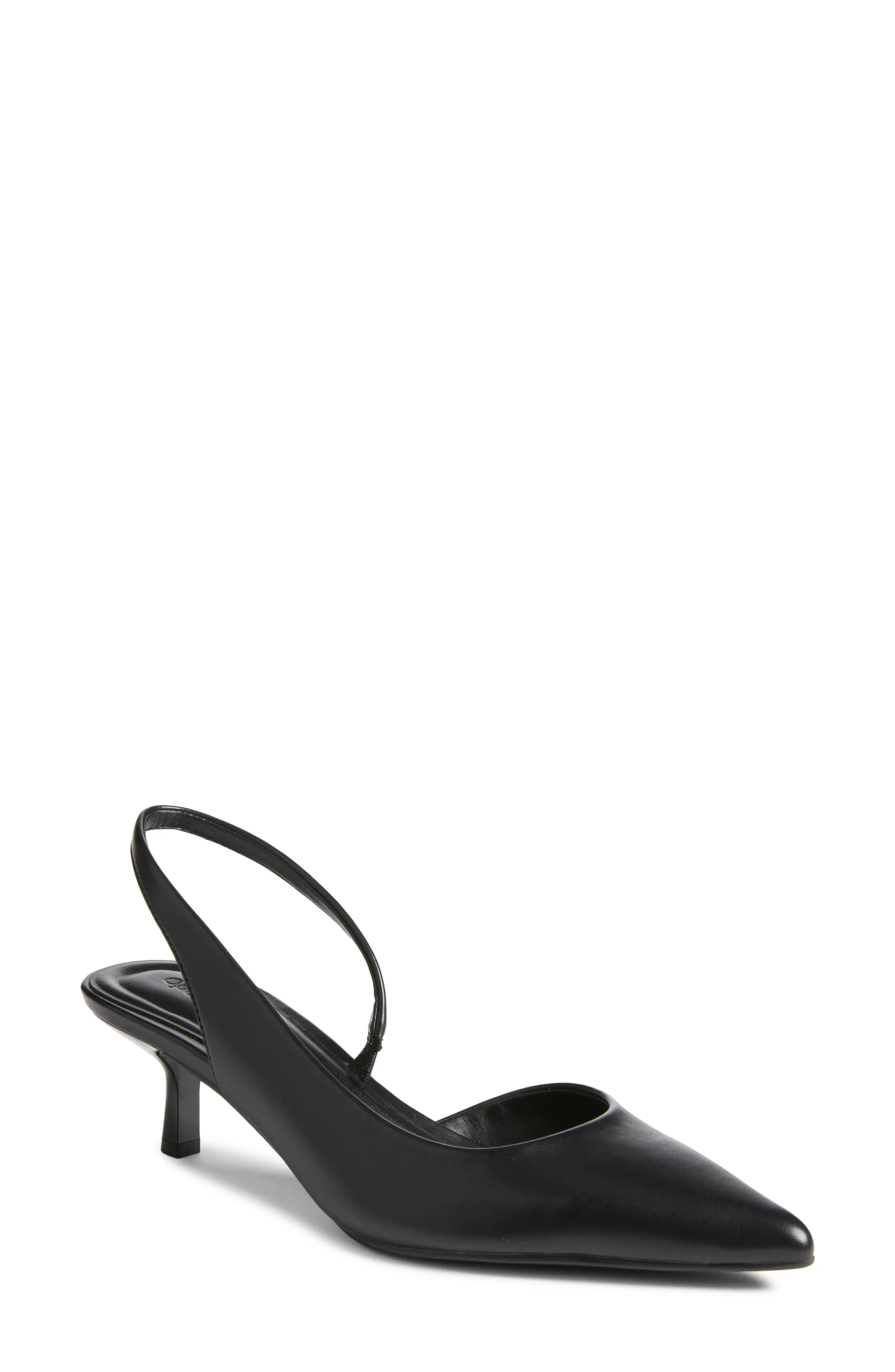 Corina Slingback Half d'Orsay Pointed Toe Kitten Heel Pump (Women) | Nordstrom | Nordstrom