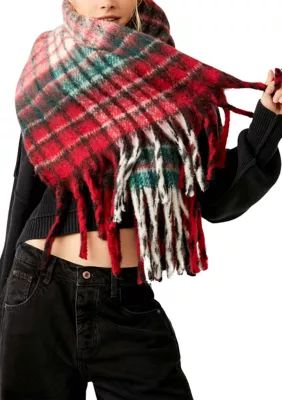 Free People Falling For You Brushed Plaid Scarf | Belk