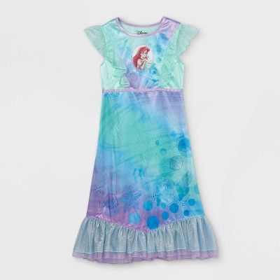 Girls' Little Mermaid Pajama Nightgown - Blue | Target