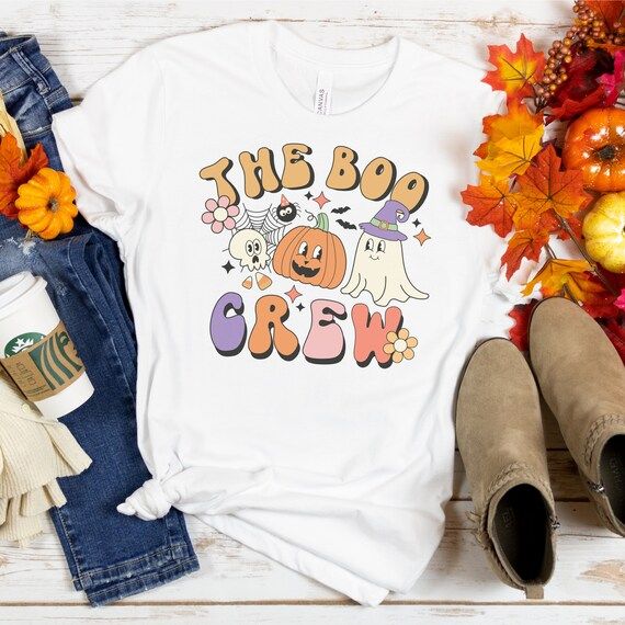 The Boo Crew Retro Halloween Short Sleeve shirt, Retro halloween, Retro Halloween shirt | Etsy (US)