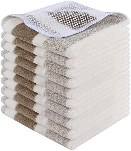 KinHwa Dish Cloths for Washing Dishes Dish Rags for Kitchen Microfiber Washcloths with Scrub Side Ab | Amazon (US)