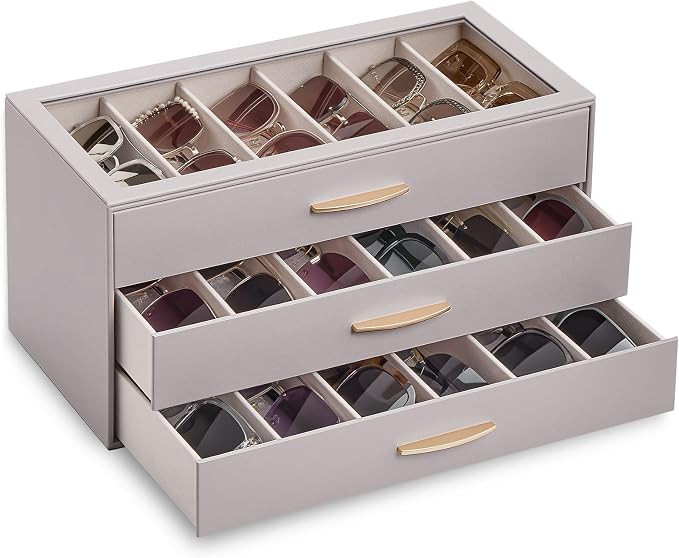 Lolalet Sunglasses Organiser Case for Women Men | Eyeglass Storage Holder Display Box with Clear ... | Amazon (UK)
