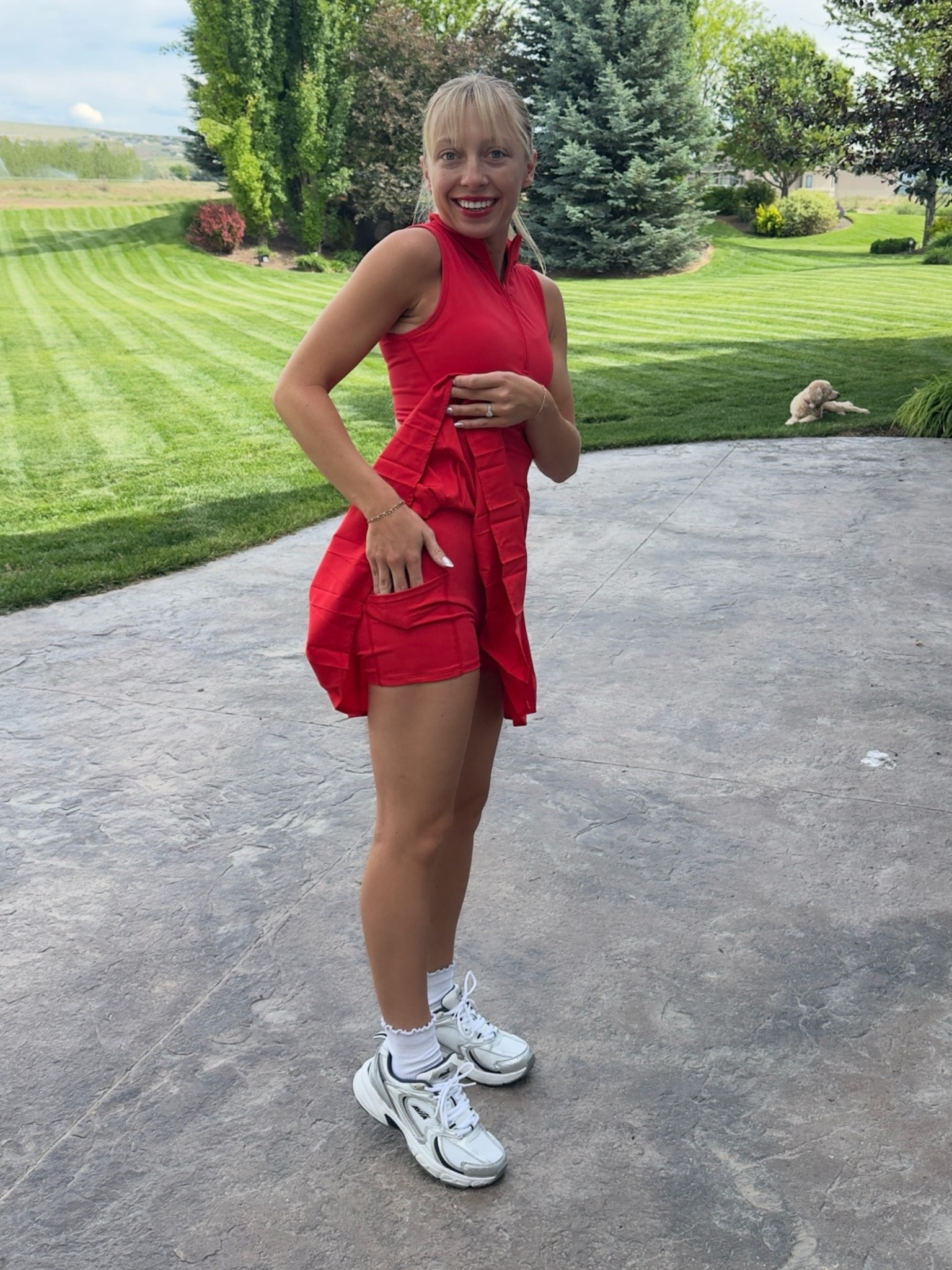 red athletic dress and shorts with pockets!

#LTKfitnessgoals #LTKmomlife #LTKootd