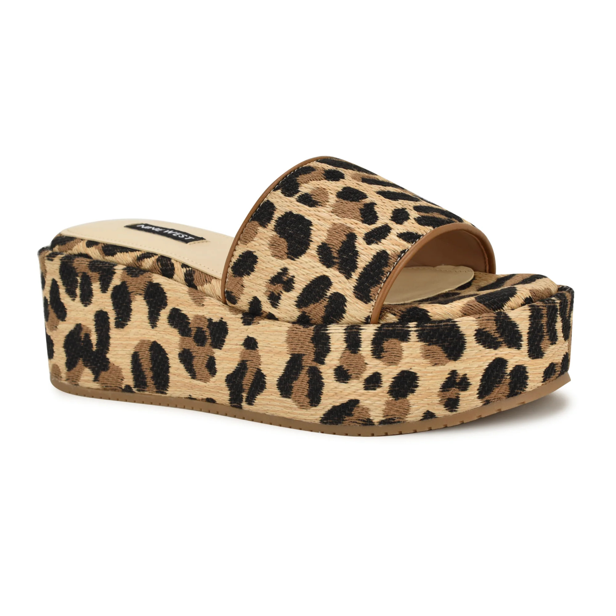 Women's Copen Platform Slide Sandals - Leopard Raffia | Nine West | Nine West (US)