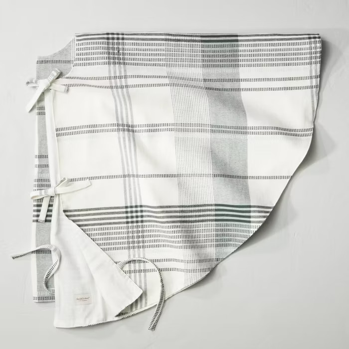 Plaid Linen Blend Tree Skirt Green/Cream - Hearth & Hand™ with Magnolia | Target