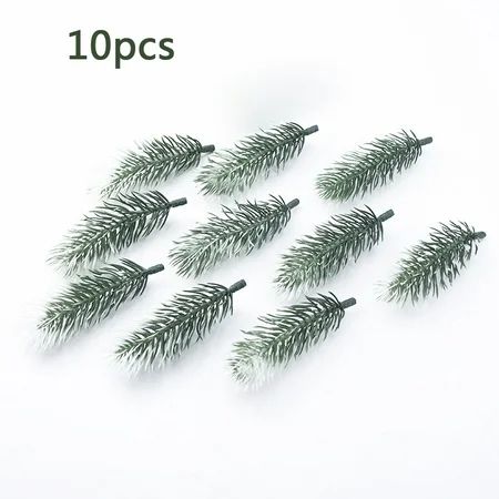 10PCS Artificial Christmas Pine Needles Xmas Garland Ties Xmas Tree Branches Faux Snow Frosted Pine  | Walmart (US)