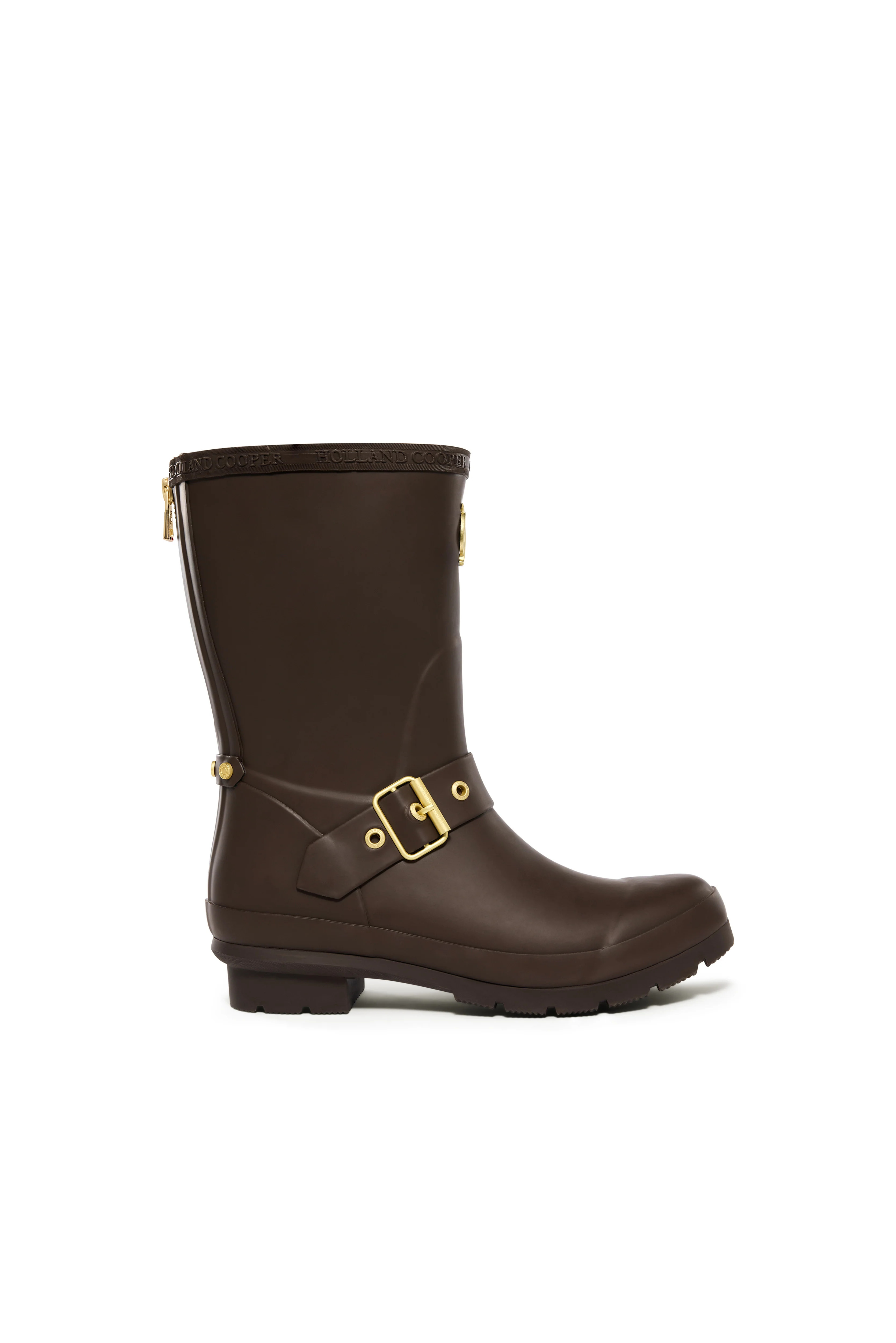 Sherpa Lined Chelsea Wellington (Chocolate Matte Gold) | Holland Cooper