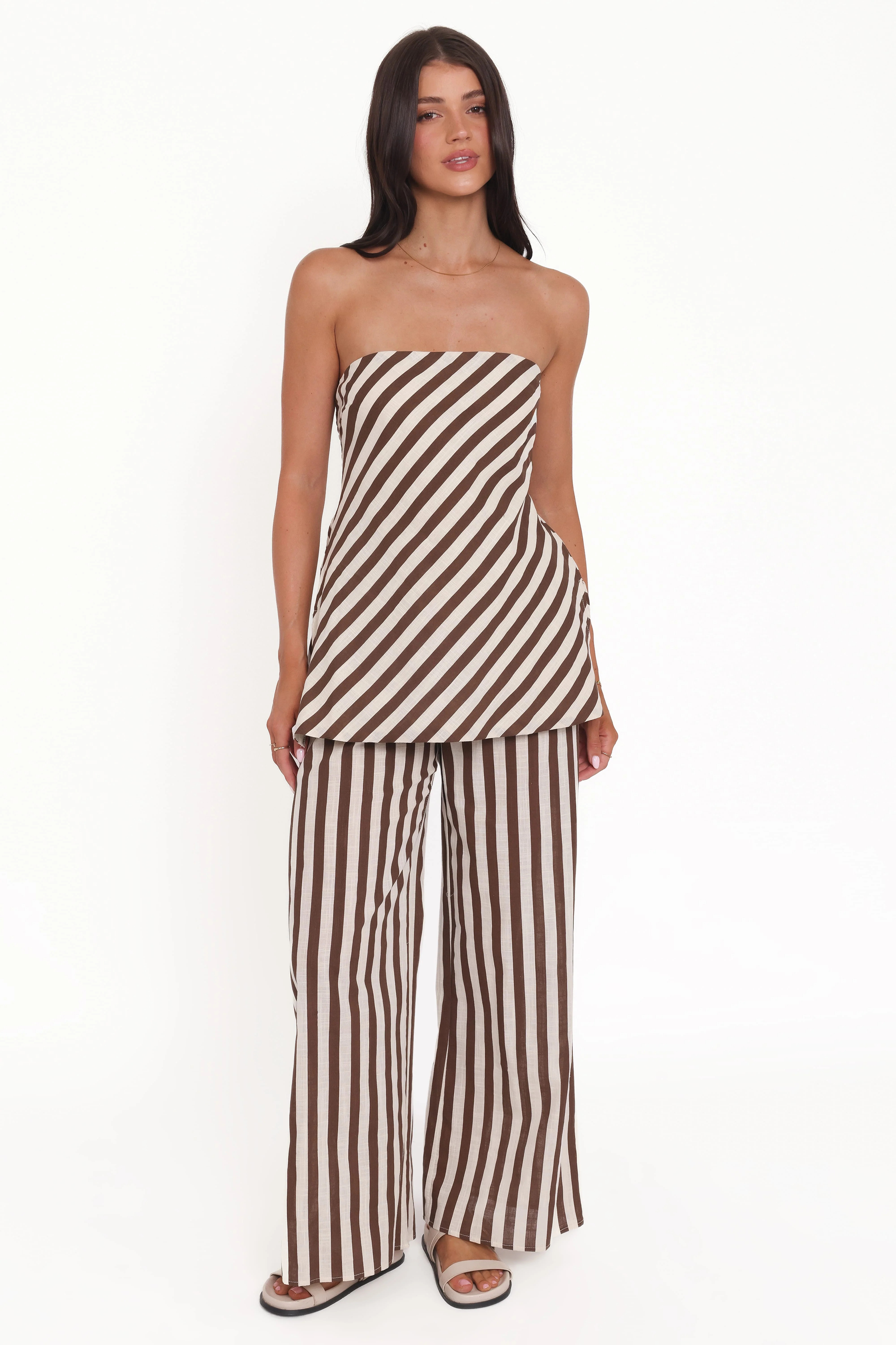 Kim Pant Set - Brown Stripe | Petal & Pup (US)