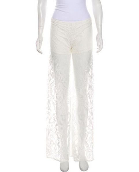 Alexis Lace Wide-Leg Pants White | The RealReal