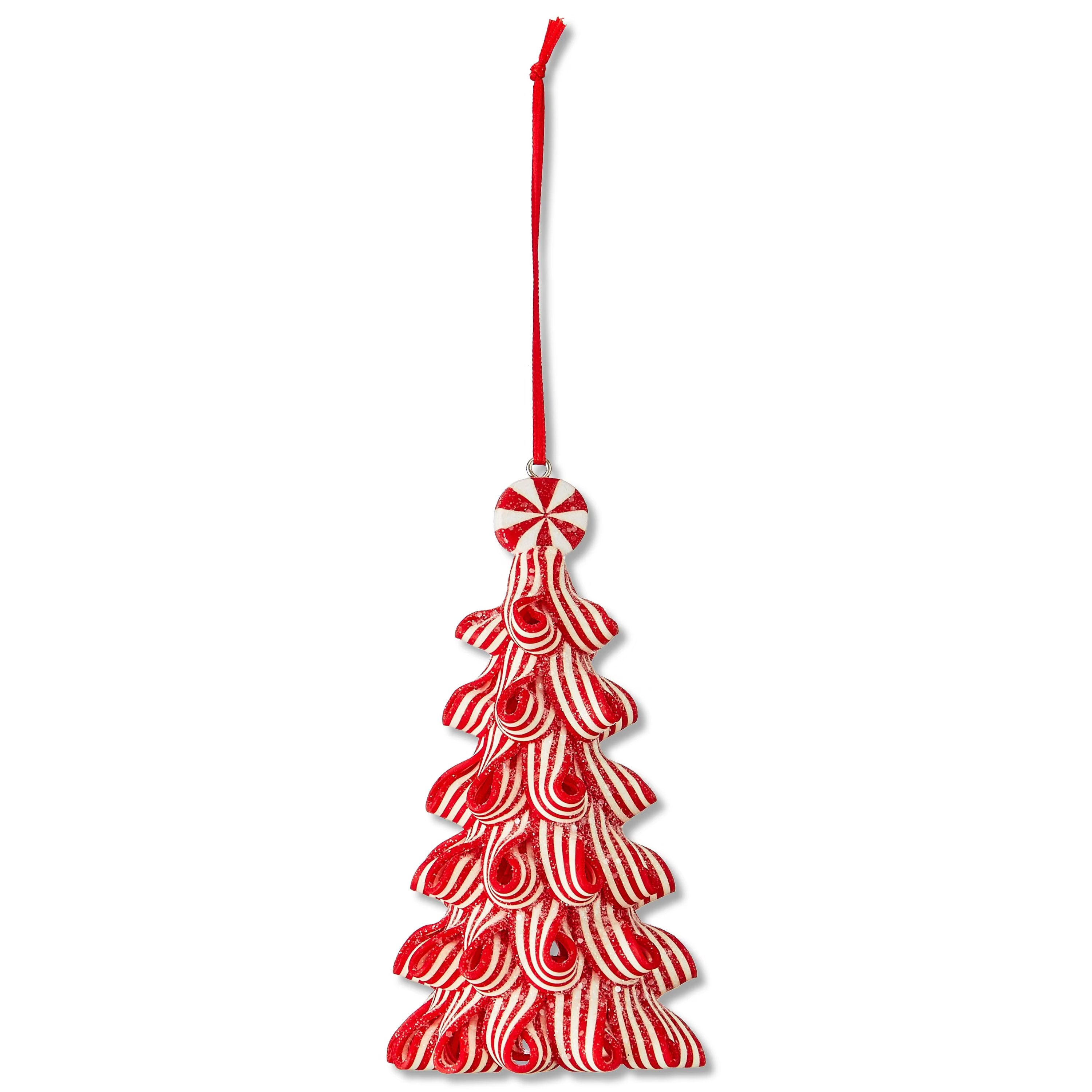 Red and White Ribbon Candy Christmas Tree Ornament, 4.5", by Holiday Time | Walmart (US)