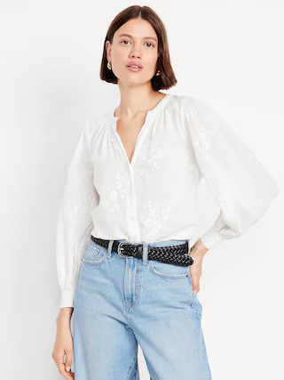 Button-Down Embroidered Top | Old Navy (US)