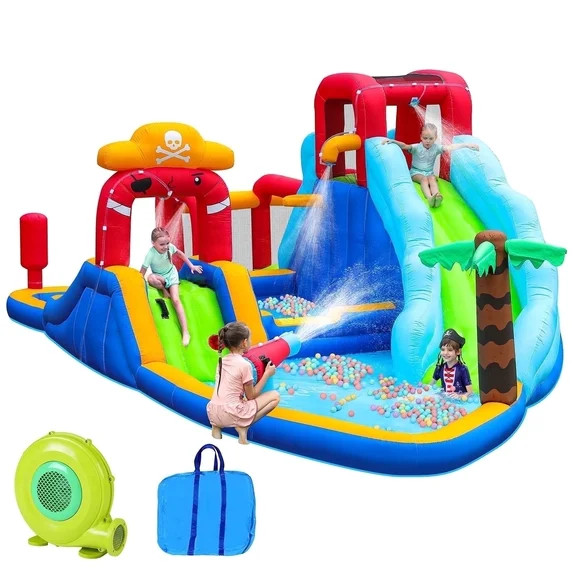 +5View allHero image 0 of Neche Large 11-in-1 Inflatable Water Slide Bounce House, 222"x135"x82",... | Walmart (US)