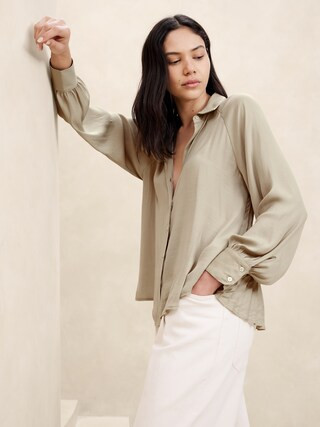 Back-Pleated Shirt | Banana Republic Factory