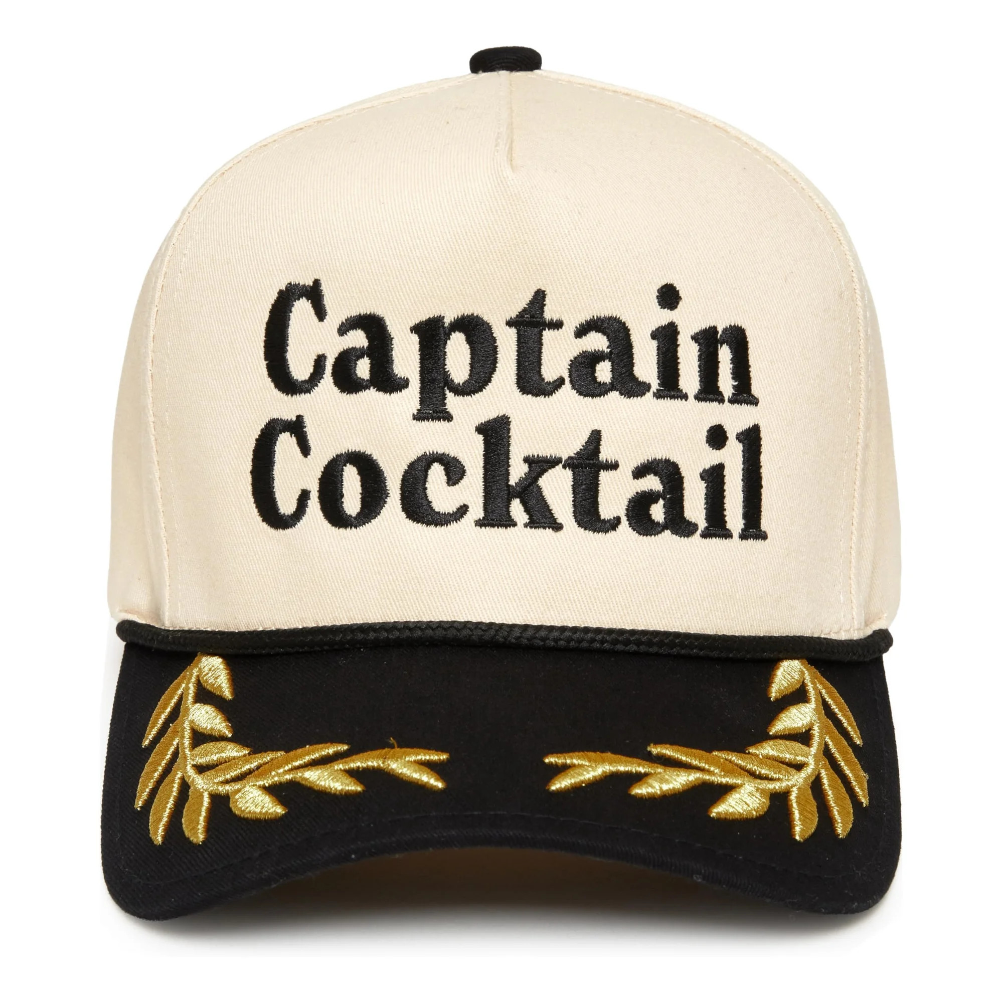 Two Tone Vintage Snapback Hat - Captain Cocktail - Black/Beige (Nautical) | Walmart (US)