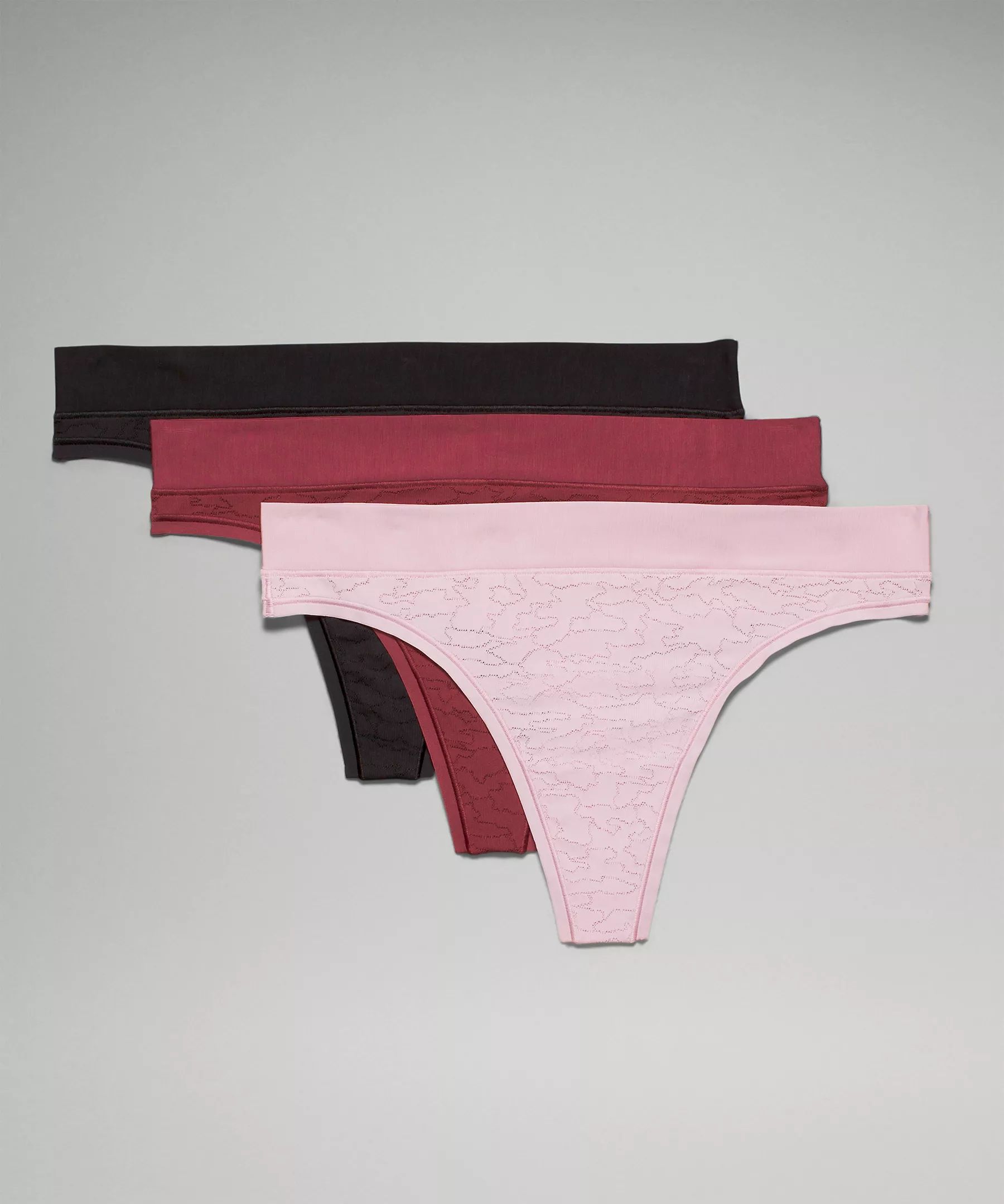 UnderEase Lace Mid-Rise Thong Underwear 3 Pack Online Only | Lululemon (US)