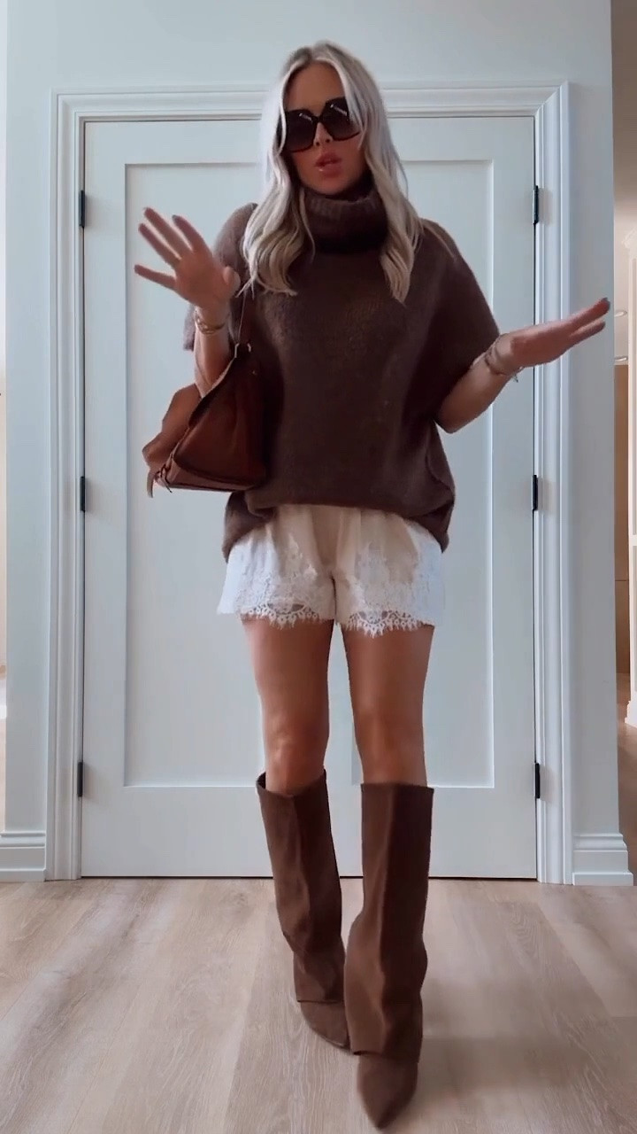 Loving these viral Amazon finds! My boots are over half off ladies!!! 
Sweater: small
Shorts: medium but small works too 
Boots: TTS & on sale! 💥


Sweater. Lace shorts. Amazon fashion. Viral outfit.

#LTKSaleAlert #LTKSeasonal #LTKmorningroutine