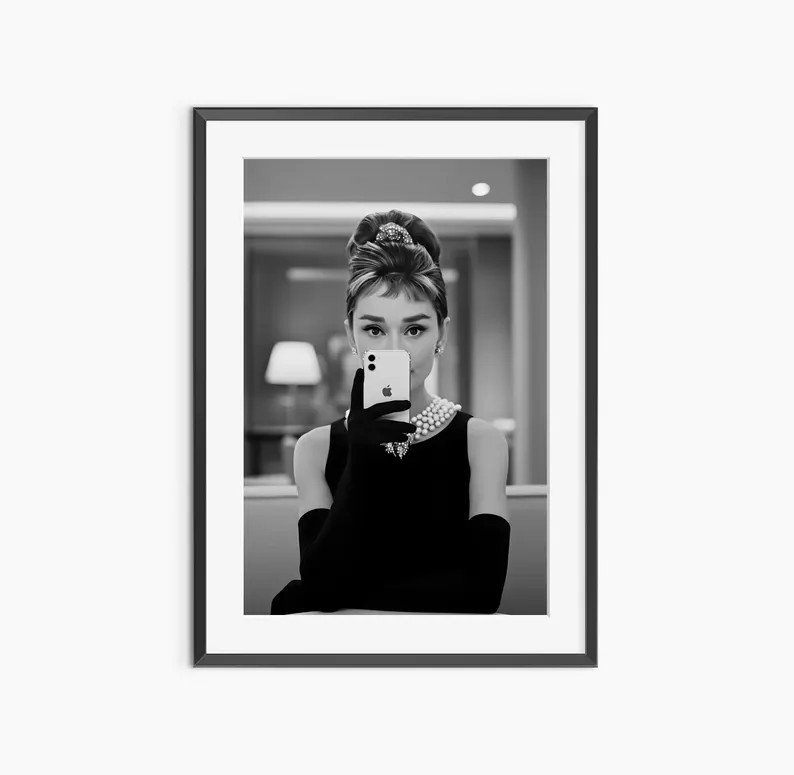 Audrey Hepburn Print, Photography Prints, Funny Poster, Audrey Hepburn, Funny Wall Art, Black and... | Etsy (Global)