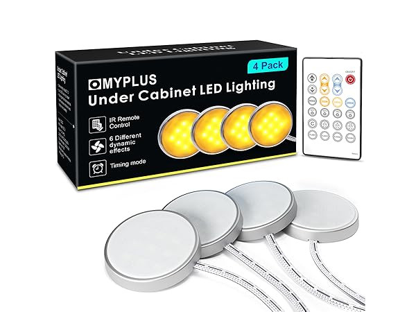Smart Under Cabinet Lights, Dimmable Puck Lights Work with Alexa and Google Home,WiFi Controlled Adj | Amazon (US)