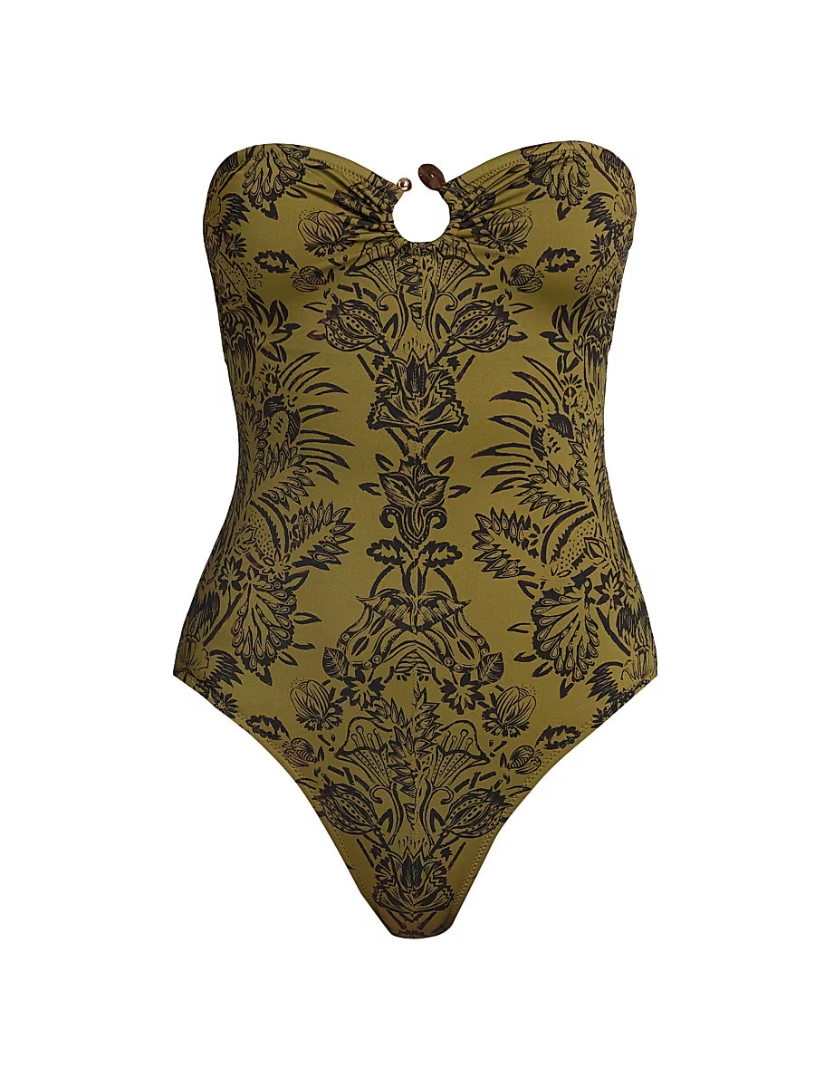 Women's Hydra Printed One-Piece Swimsuit - Olive Flora - Size XS | Saks Fifth Avenue