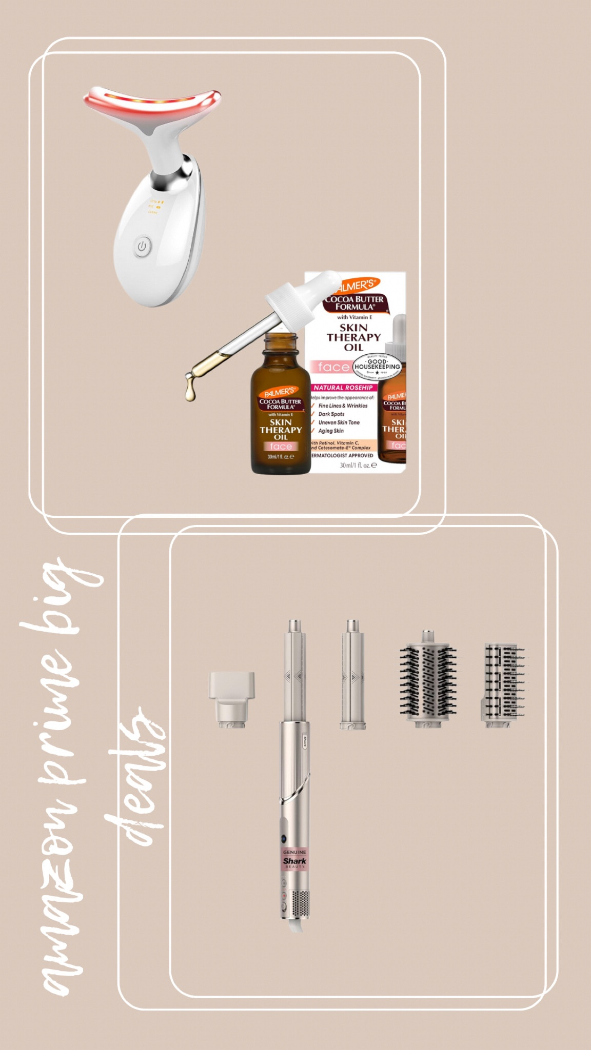 amazon prime big deals! | facial massager and oil | shark flex style 