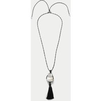 M&S Tassel Bead Pendant Lariat Necklace Black | Marks & Spencer (UK)
