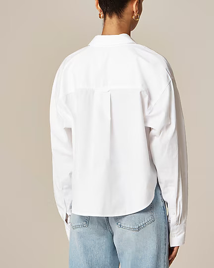 Étienne cropped button-up shirt in cotton poplin | J. Crew US