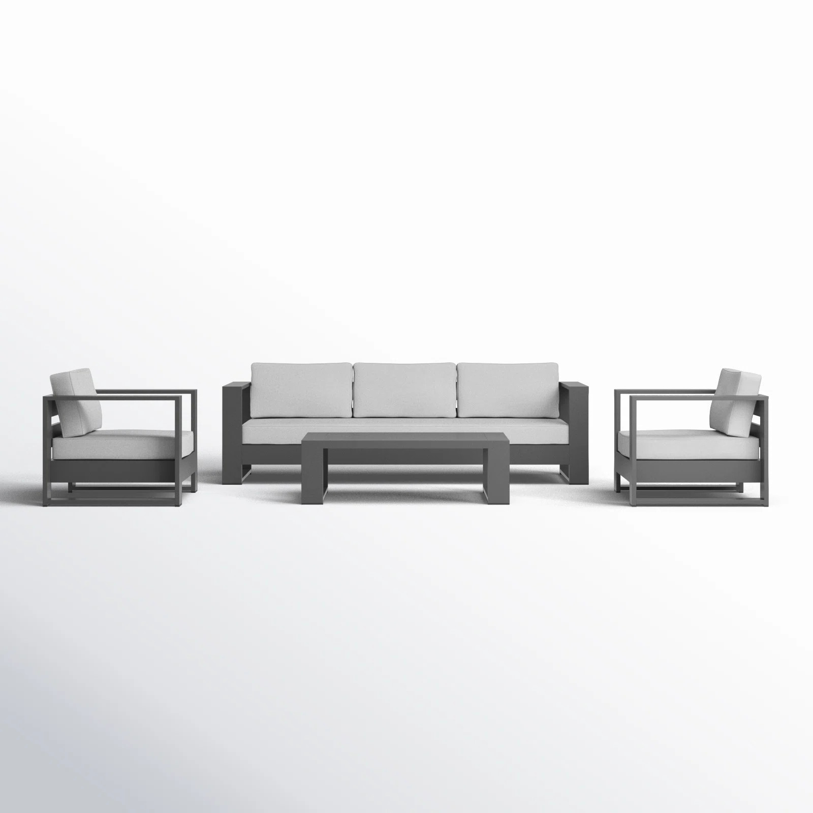 Hoyt Outdoor Aluminum Conversation Set with Coffee Table | Wayfair North America