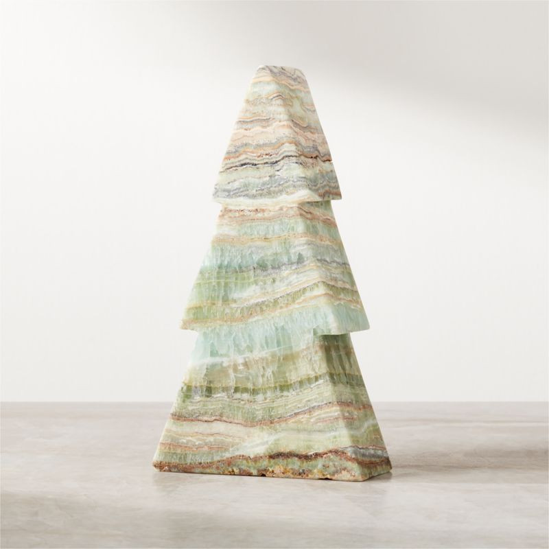 Green Travertine Christmas Tree 9" | CB2 | CB2