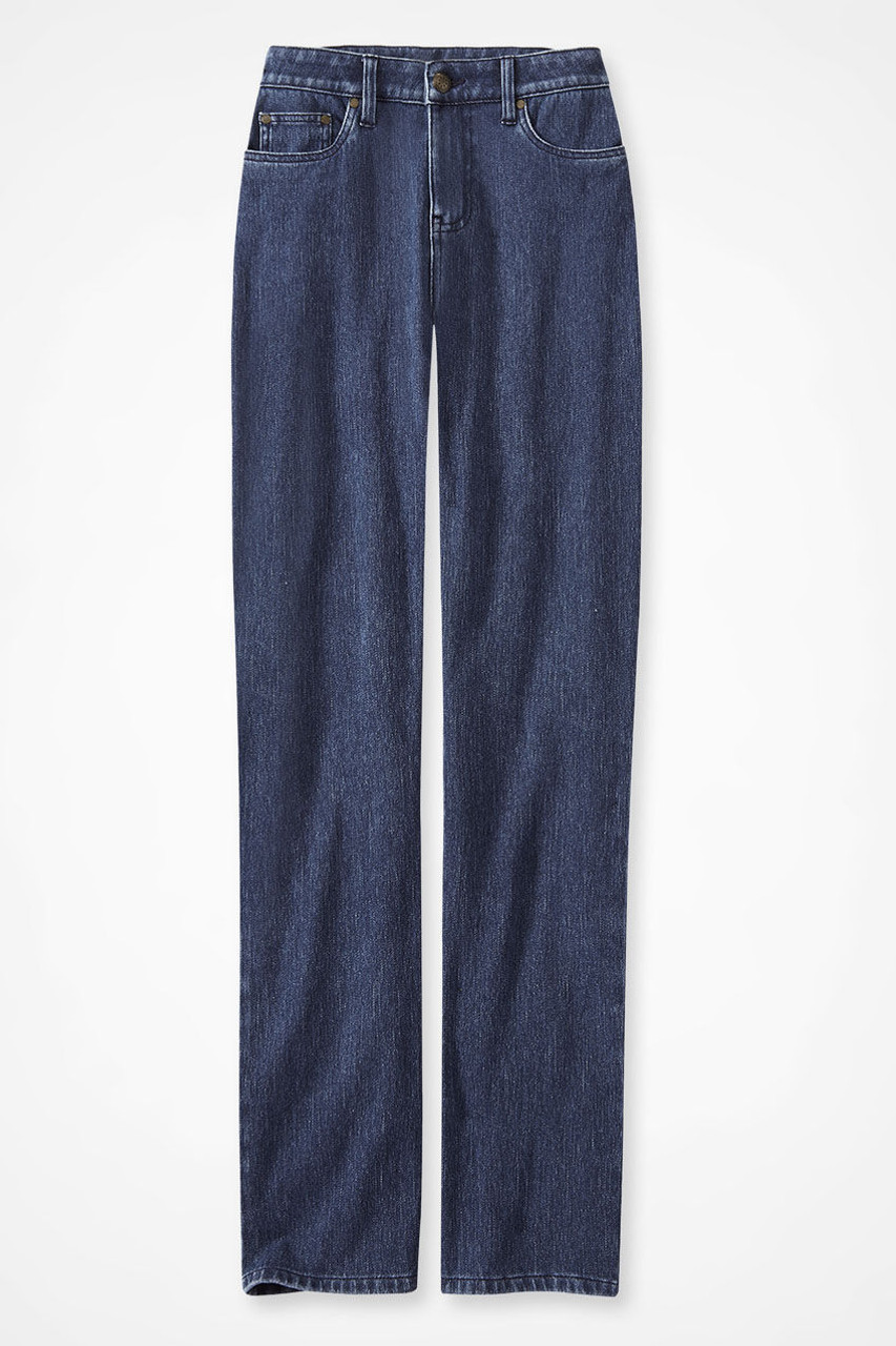 Knit Denim High Rise Straight-Leg Jeans | Coldwater Creek