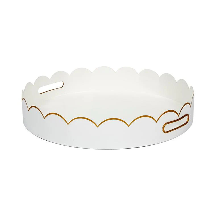 Cece Scalloped Tray in White | Caitlin Wilson Design
