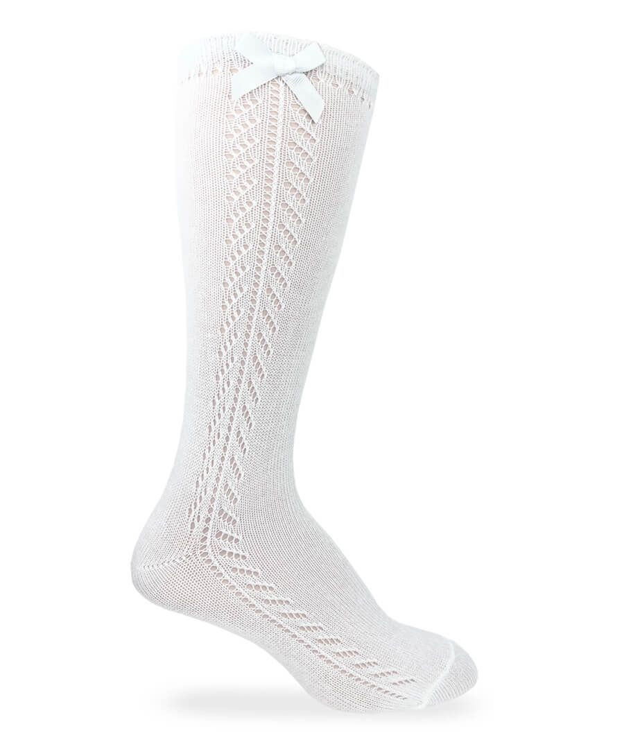 Jefferies Socks Pointelle Bow Knee High Socks 1 Pair | Persnickety