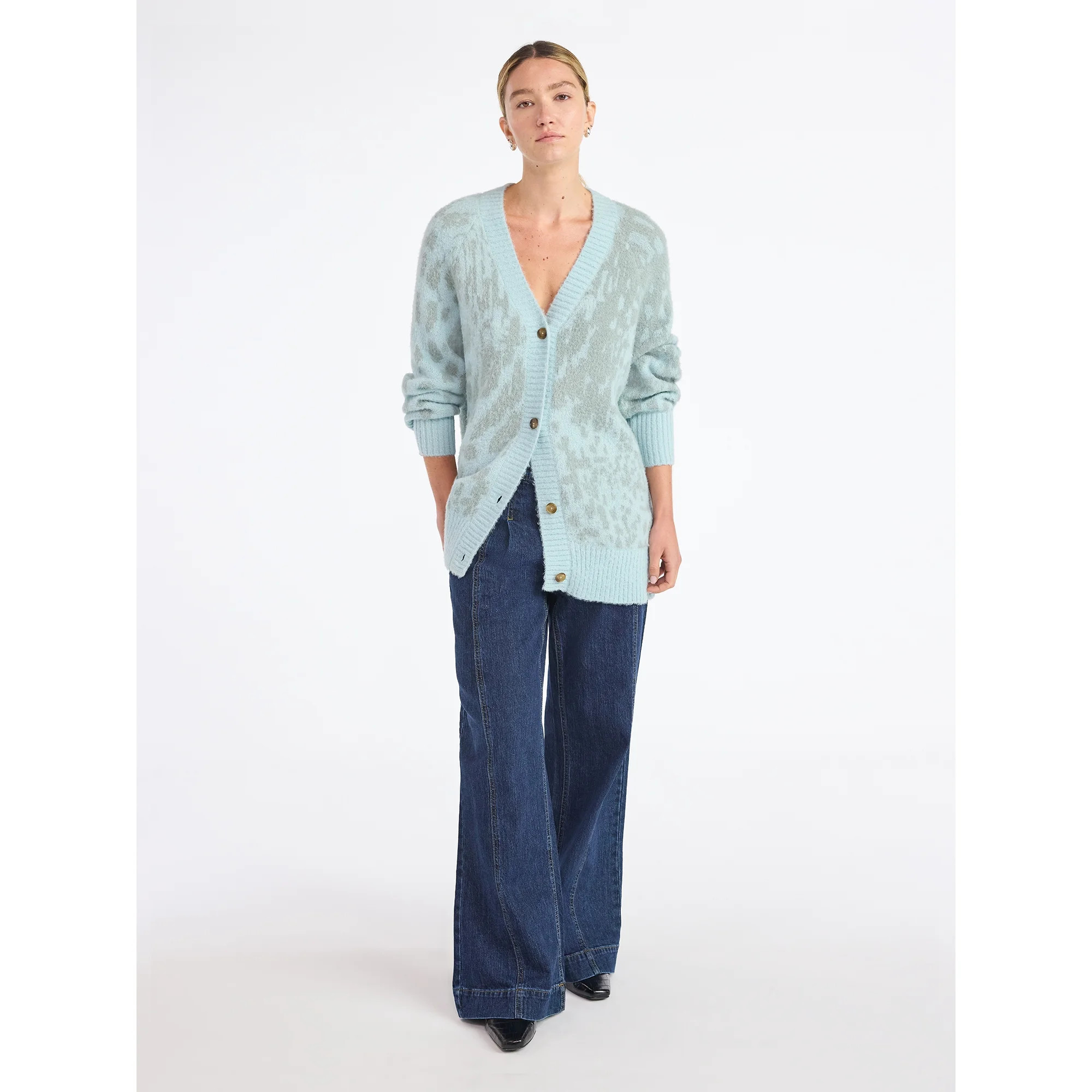 Scoop Women's and Women's Plus Oversized Cardigan Sweater, Lightweight, Sizes XS-4X | Walmart (US)