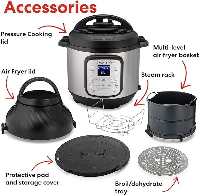 Instant Pot Duo Crisp 11 in 1, Electric Pressure Cooker with Air Fryer, Roast, Bake, Dehydrate, S... | Amazon (US)