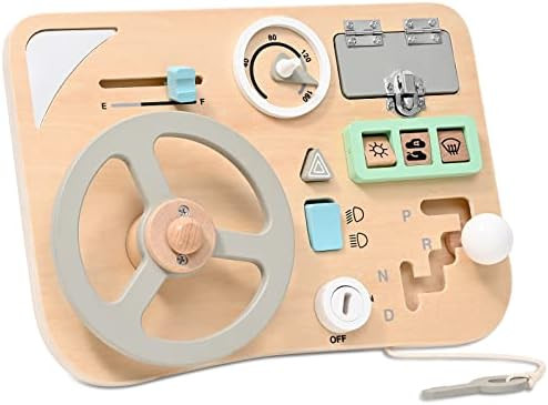 Kohagoki Montessori Busy Board for Toddlers,Travel Toy Sensory Board for Fine Motor Skills, Wood... | Amazon (US)
