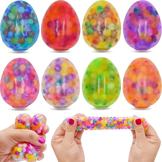 8 Pack Easter Eggs Stress Balls Squishy Toys Squeeze Toys for Kids Girls Boys Easter Egg Hunt Eas... | Amazon (US)