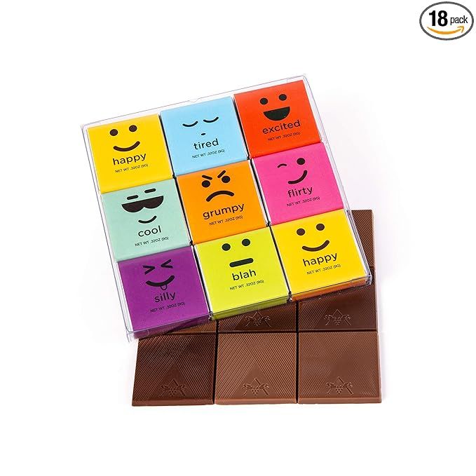 Moodibars by Astor Chocolate, Gourmet Chocolate Tiles Sampler, 18 count Variety Pack, Assorted Fl... | Amazon (US)