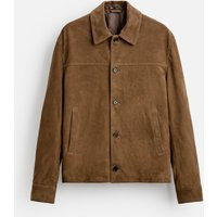 Zara - Suede Leather Jacket In Brandy - Xl - Man | Zara UK