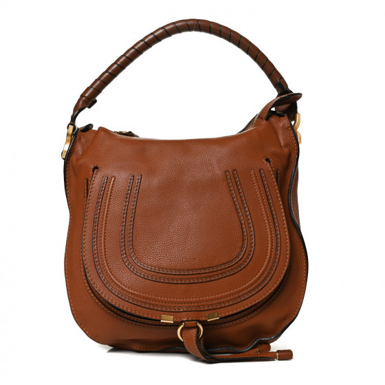 CHLOE Calfskin Medium Marcie Hobo Tan | Fashionphile