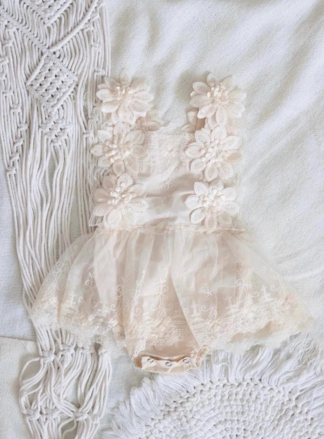 Boho Linen Romper | Daisy Lace Bubble Romper | Neutral | Natural Cotton | Retro | Photoshoot | Bi... | Etsy (US)