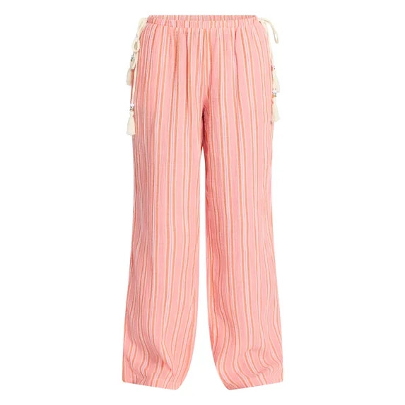No Boundaries Cotton Gauze Side Tie Beach Pants, 31.5" Inseam, Women's XXS-4X | Walmart (US)