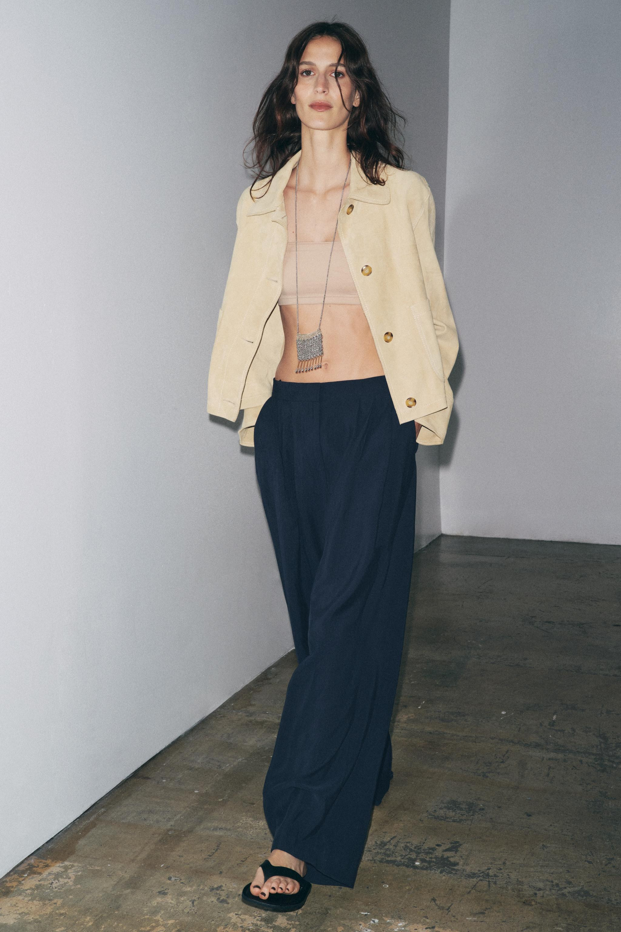 ZW COLLECTION FLOWY PLEATED PANTS | Zara US